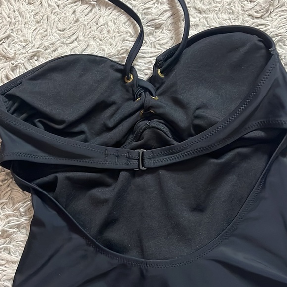 Old Navy Swimsuit Black One Piece Halter M Medium - Picture 4 of 5